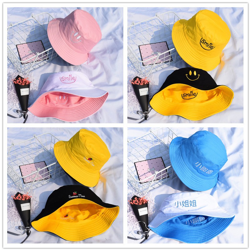 Mũ BUCKET cute 2 mặt hot trend [Full 16 màu chọn]